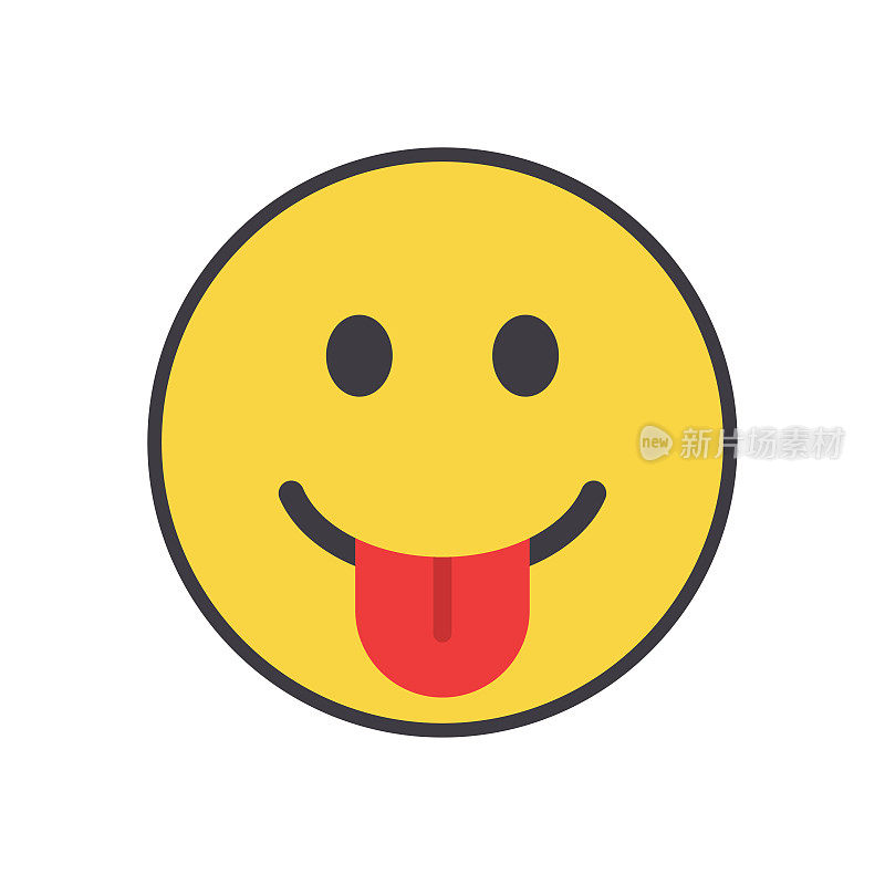 Yummi Smiley -表情符号图标。表情符号。微笑。情感。有趣的卡通。社交媒体。向量iluustration